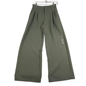 GAP Easy Trouser Olive Green Wide Leg Pleated High Rise Pants Size 6 875732-05-1